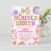 Retro dubbele cijfers patch feest verjaardag kaart (Staand voorkant)