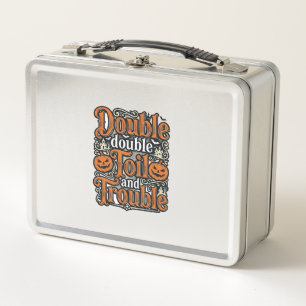 Retro Dubbele Toil Trouble Halloween T-shirt Ontwe
