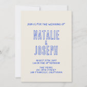 Retro Dubbelzijdige Hand-Geschreven QR Code Weddin Kaart (Voorkant)