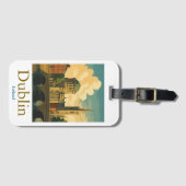 Retro Dublin Ierland Reizen kunstwerk Bagagelabel (Voorkant (horizontaal))