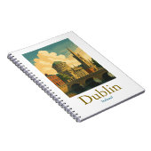 Retro Dublin Ierland Reizen kunstwerk Notitieboek (Rechterzijde)