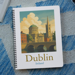 Retro Dublin Ierland Reizen  kunstwerk Notitieboek