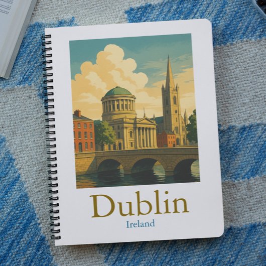 Retro Dublin Ierland Reizen kunstwerk Notitieboek