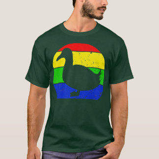 Retro Duck  Duck Silhouette Farmer Animal L T-shirt