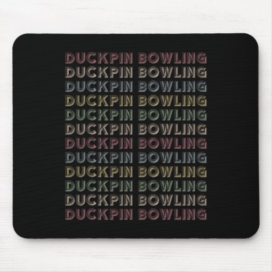 Retro Duckpin Bowling Herhalende Vintage Bowler Muismat (Voorkant)