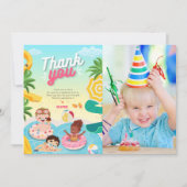 Retro duik in vijf 5e verjaardag bedankkaart (Voorkant)