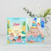 Retro duik in vijf 5e verjaardag kaart (Staand voorkant)