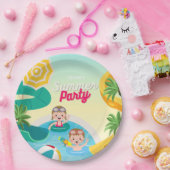 Retro duik in vijf 5e verjaardag papieren bordje (Feest)