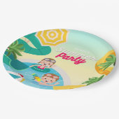 Retro duik in vijf 5e verjaardag papieren bordje (Gekanteld)