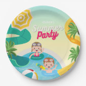 Retro duik in vijf 5e verjaardag papieren bordje (Voorkant)