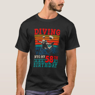 Retro Duiken In Mijn 58ste Verjaardag Skydiving T-shirt