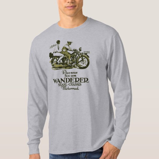 Retro  Duits 1929 Wanderer Motorcycle en T-shirt (Voorkant)