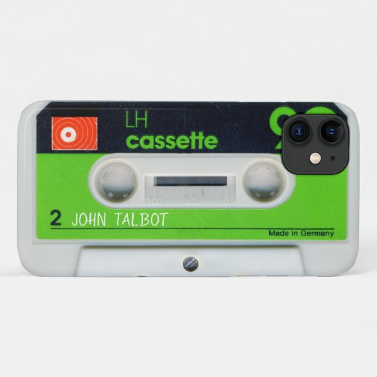Retro Duitse audiotape Cassette gepersonaliseerde Case-Mate iPhone Case (Achterkant (horizontaal))