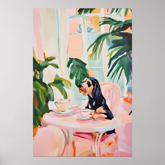 Retro Duitse Draadharige Pointer Poster, Duits Poster (Voorkant)