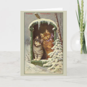 Retro Duitse Fröhliche Weihnachten Kerst Kaart