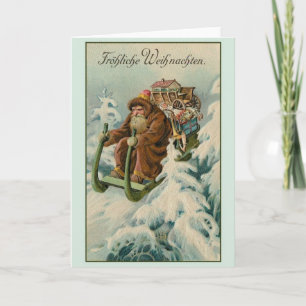 Retro Duitse Fröhliche Weihnachten Kerst Kaart