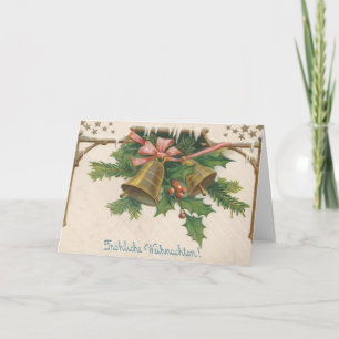 Retro Duitse Fröhliche Weihnachten Kerst Kaart