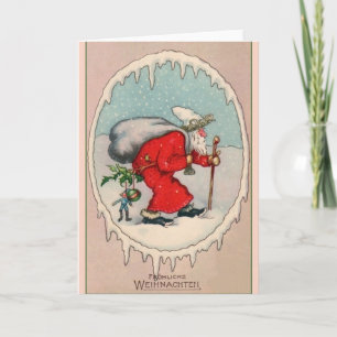 Retro Duitse Fröhliche Weihnachten Kerst Kaart