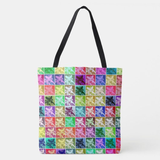 Retro Duitse Herder Hond Pop Kunst All-Over-Print Tote Bag (Voorkant)