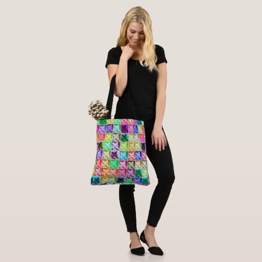 Retro Duitse Herder Hond Pop Kunst All-Over-Print Tote Bag (Op model)