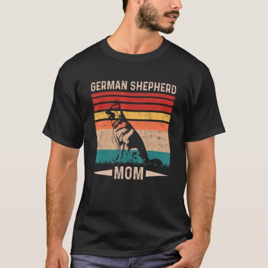 Retro Duitse Herdershond Moeder Moederdag T-shirt (Voorkant)