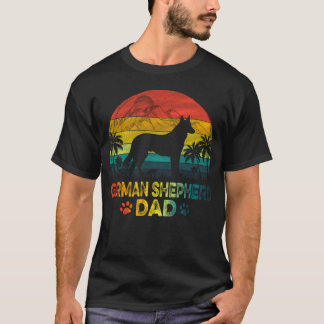 Retro Duitse Herdershond Vader Vaderdag Hond T-shirt