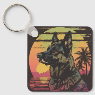 Retro Duitse Herderssleutelhanger  Sleutelhanger