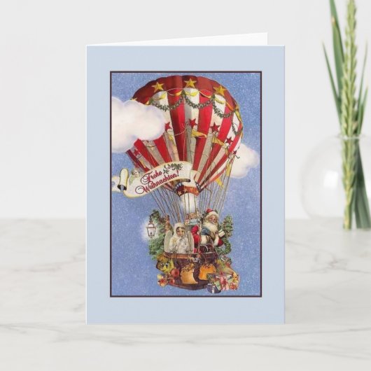 Retro Duitse Kerstkaart van Frohe Weihnachten Feestdagen Kaart (Voorkant)