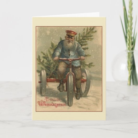 Retro Duitse Kerstkaart van Fröhliche Weihnachten Feestdagen Kaart (Voorkant)