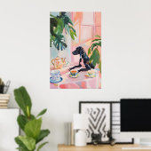 Retro Duitse Korthaar Pointer Poster, Duits Poster (Thuiskantoor)