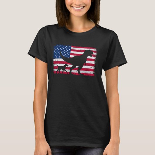 Retro Duitse kortharige pointer 4 juli Ameri T-shirt (Voorkant)