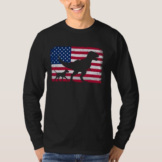 Retro Duitse kortharige pointer 4 juli Ameri T-shirt (Voorkant)