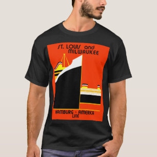 Retro  Duitsland Amerikaanse scheepvaartlijn en T-shirt