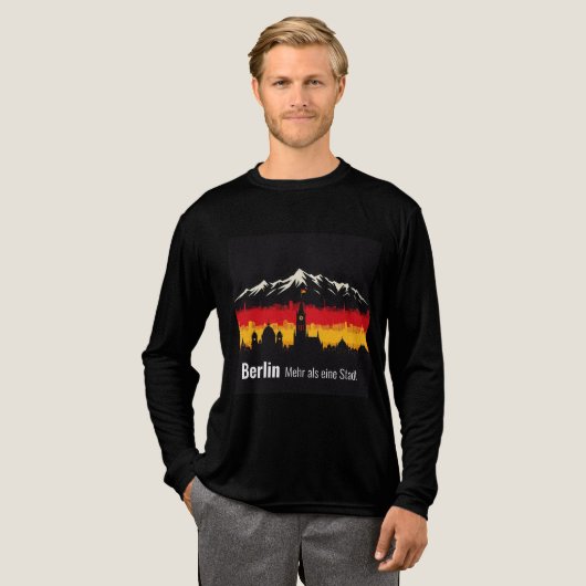 Retro Duitsland Skyline Tri-Blend Shirt (Voorkant)