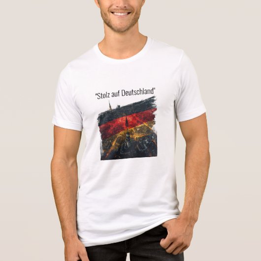 Retro Duitsland Skyline Tri-Blend Shirt (Voorkant)