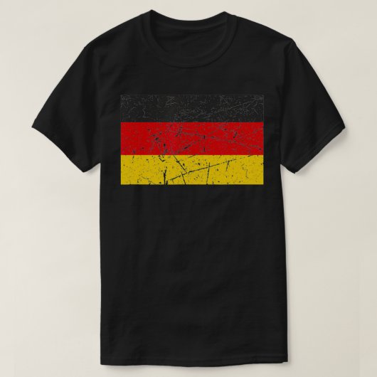 Retro Duitsland vlag T-shirt (Design voorkant)