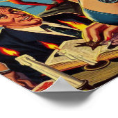 Retro Duivel Meisje Poster (Hoek)