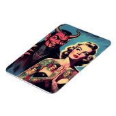 Retro duivelse getatoeëerde Pin-up Magneet (Linkerzijde)