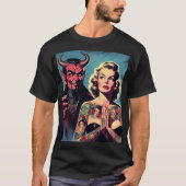 Retro duivelse getatoeëerde Pin-up T-shirt (Voorkant)