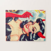 Retro duivelse pin-up legpuzzel (Horizontaal)
