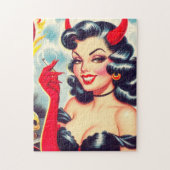 Retro duivelse pin-up legpuzzel (Verticaal)