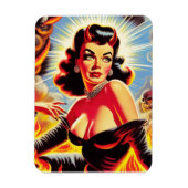 Retro duivelse Pin-up Magneet (Verticaal)
