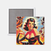 Retro duivelse pin-up magneet (Voorkant / Achterkant)