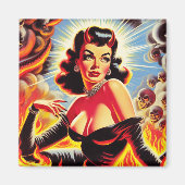 Retro duivelse pin-up magneet (Voorkant)