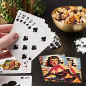 Retro duivelse pin-up pokerkaarten (Insitu)
