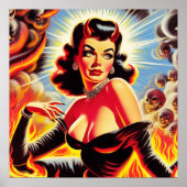 Retro duivelse pin-up poster (Voorkant)