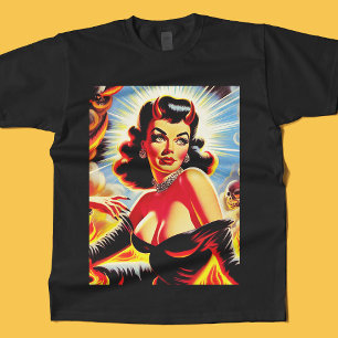 Retro duivelse pin-up t-shirt
