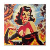 Retro Duivelse Pin-up Tegeltje (Voorkant)