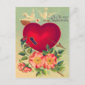Retro Duiven Harten Valentijn Kaart (Voorkant)
