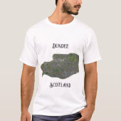 Retro Dundee Scotland Map Gift T Shirt (Voorkant)